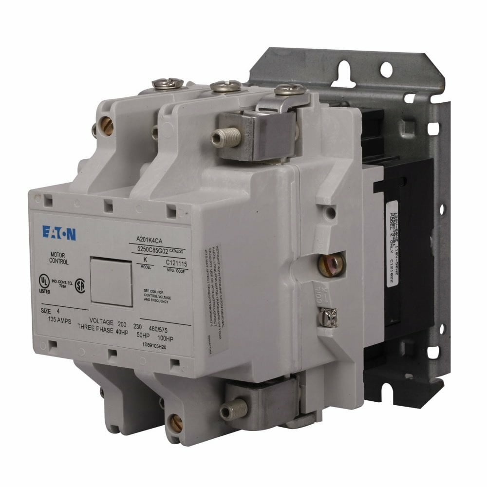 A201K4CA Full Voltage Non-Reversing NEMA Contactor, 110/120 V AC V Coil, 135 A, 1NO Contact, 3 Poles