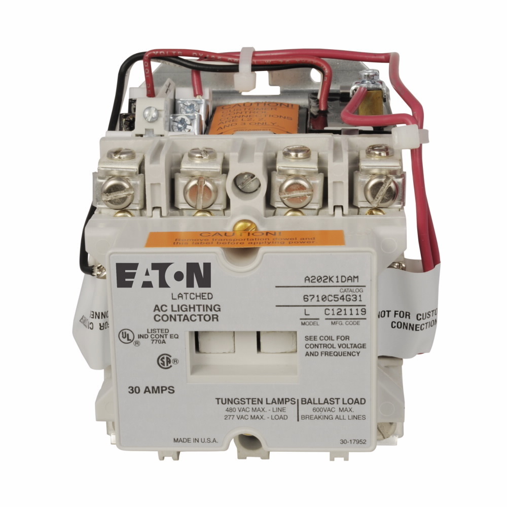 A202K1DA Magnetically Held Lighting Contactor, 110/120 V AC Coil, 4 Poles