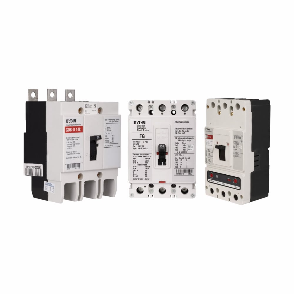 GHB2030 C Series Type GHB Molded Case Circuit Breaker, 480Y/277 V AC/125/250 V DC, 30 A, 65/14 kA Interrupt, 2 Poles, Thermal Magnetic Trip