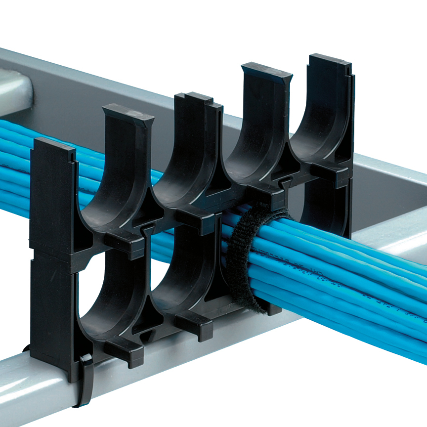 CRS6-X Stackable Cable Rack Spacer, 5-1/4 in W x 1.19 in D, ABS Blend/Polycarbonate, Black