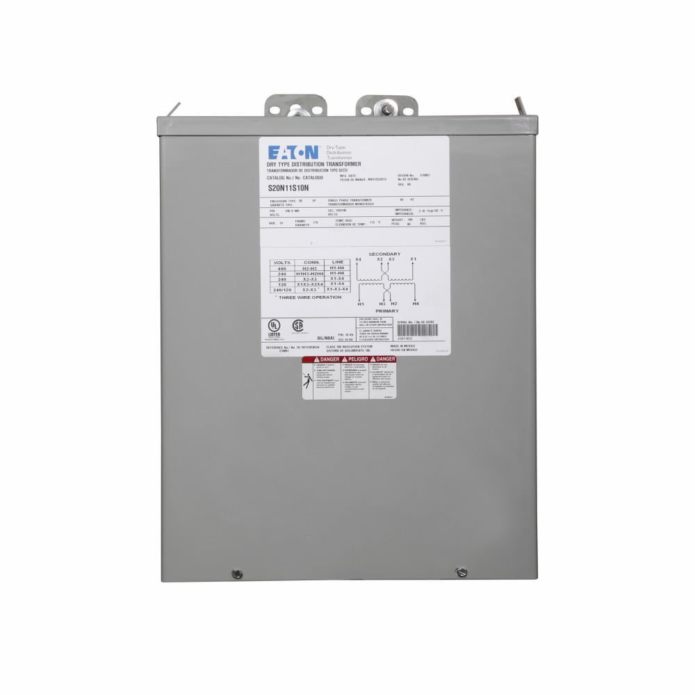 S20N11S10SS Type EP General Purpose Encapsulated Transformer, 240 x 480 V Primary, 120/240 V Secondary, 10 kVA Power Rating, 60 Hz, 1 Phase