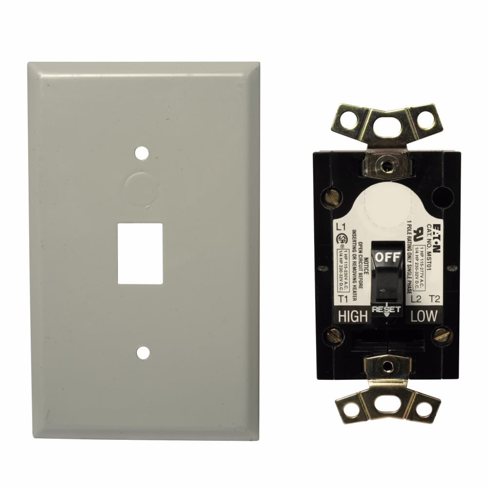 MST01FN General Purpose Switch Flush Plate, 1 Pole, For Use With MS Series Starter