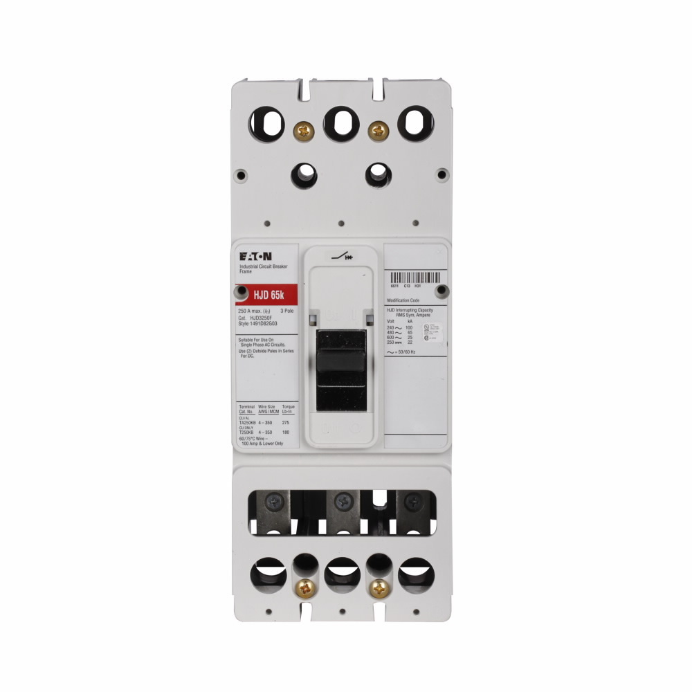 JD3250F Molded Case Circuit Breaker Frame, 600 V AC/250 V DC, 250 A, 3 Poles
