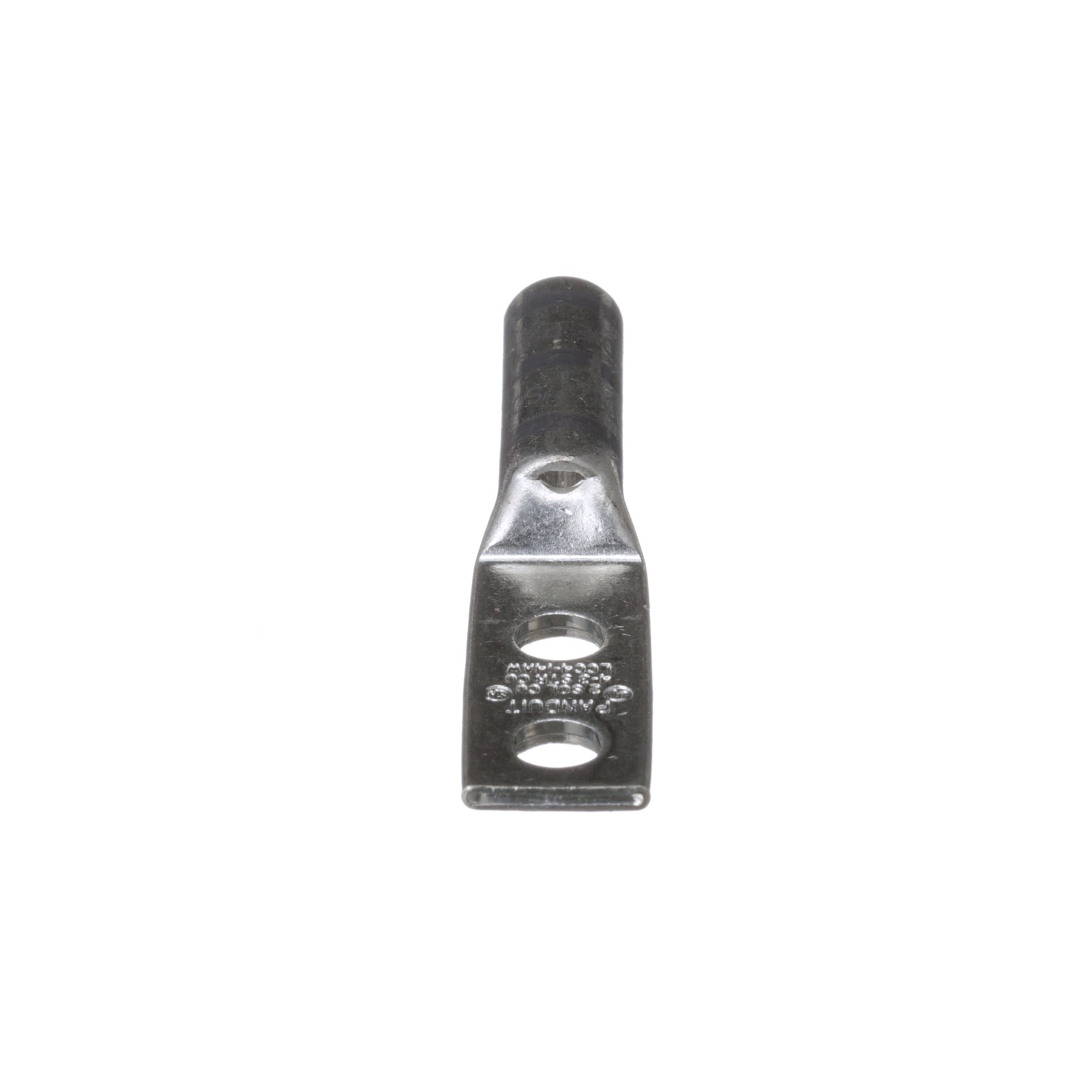 LCC4-14AW-L Pan-Lug LCC-W 2-Hole Compression Connector Lug With Inspection Window, 4 to 3 AWG, 2 AWG Solid/Stranded Copper Conductor, Die Code: P29, 42.826 in Stud, Tin Plated Copper