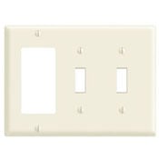 80745-E Decora Standard Size Combination Wall Plate, 3 Gangs, 6.38 in W x 4.5 in H, Thermoplastic, Black