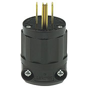 5266-CB Cable Mount Grounding Straight Blade Plug, 125 V AC, 15 A, 2 Poles, 3 Wires, Black