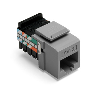 41108-RG5 QuickPort 8-Conductor 8-Position 110-Style UTP Connector, Cat 5 Module, Flush Mount, 1 Port, Plastic, Gray