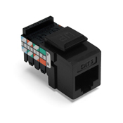 41108-RE5 QuickPort 8-Conductor 8-Position 110-Style UTP Connector, Cat 5 Module, Flush Mount, 1 Port, Plastic, Black