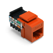41108-RO5 QuickPort 8-Conductor 8-Position 110-Style UTP Connector, Cat 5 Module, Flush Mount, 1 Port, Plastic, Orange