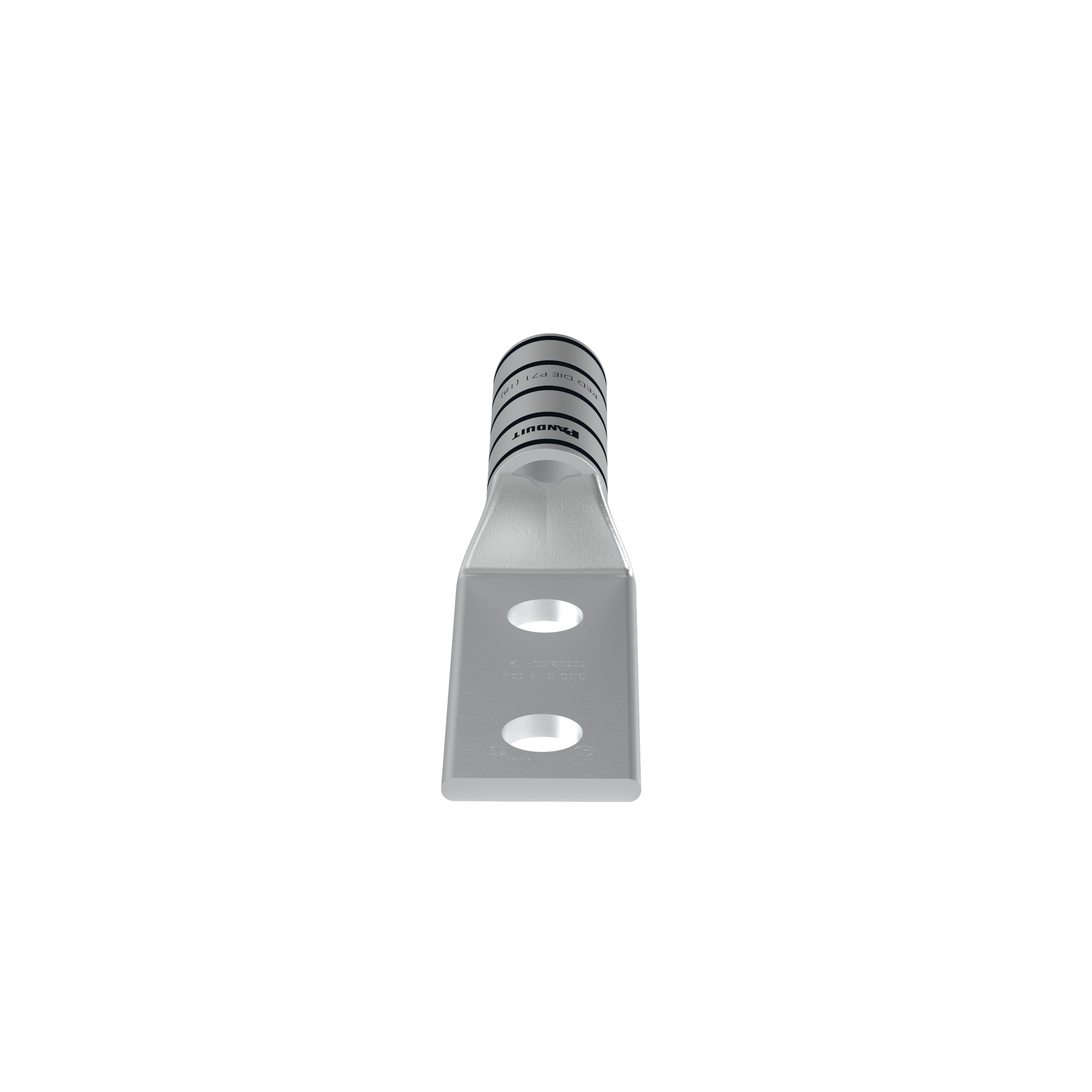 Pan-Lug LCC350-12W-X Comp. Lug, 350, Window, Tin Plt Copper, Strt, Two .5" Stud