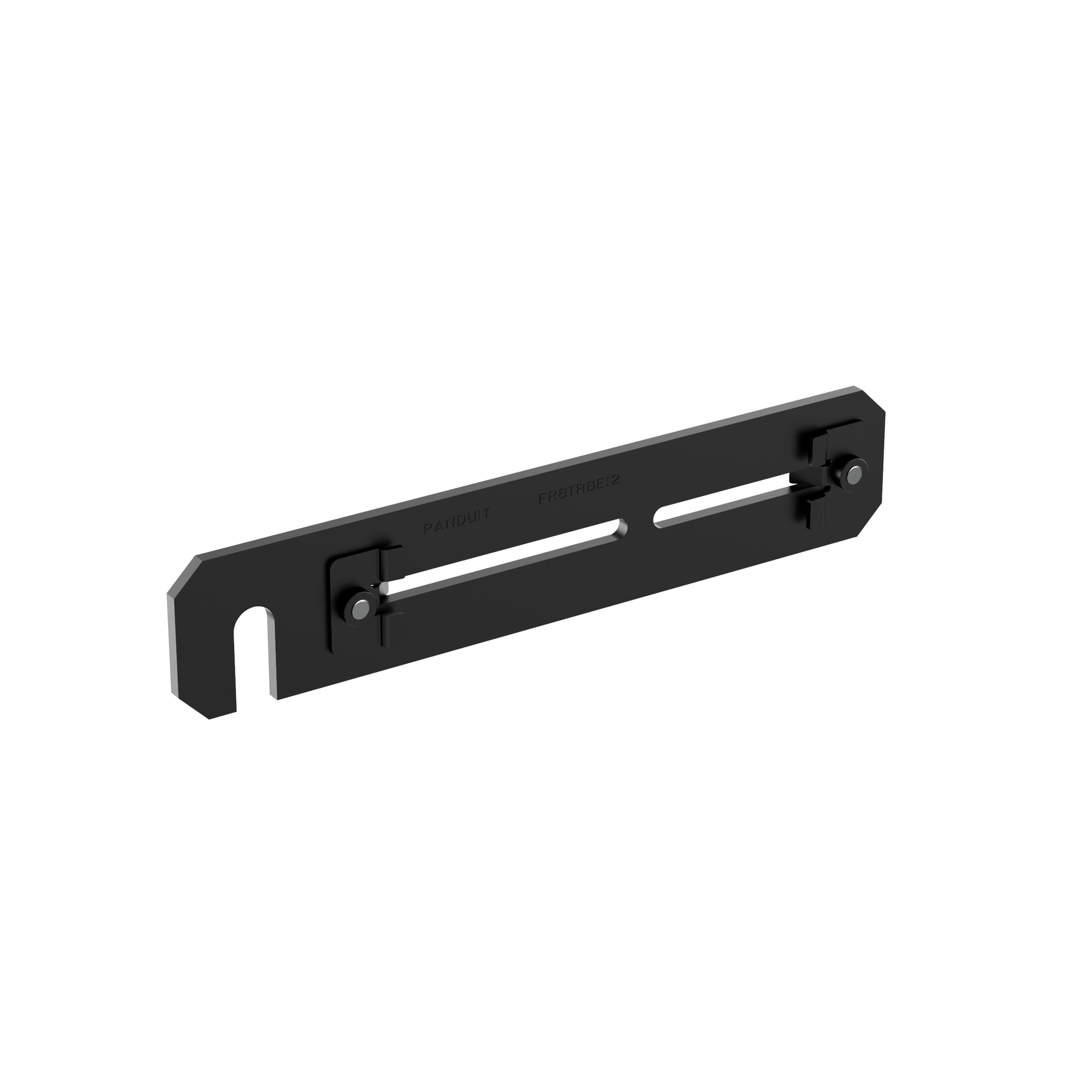FR6TRBE12 FiberRunner QuikLock Existing Threaded Rod Mounting Bracket, For Use With 1/2 in Threaded Rod, FiberRunner 6 x 4 in and 4 x 4 in Routing System, Steel, Black