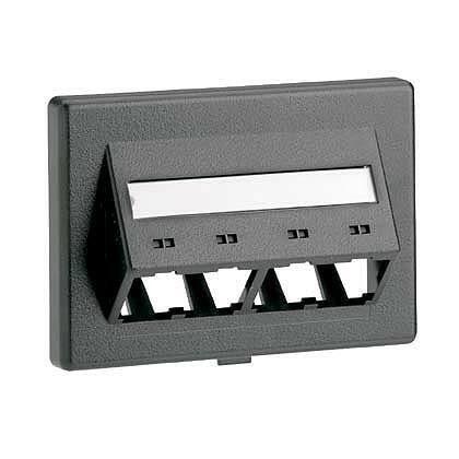 Mini Com Herman Miller sloped Furniture Faceplate, 4 port, Black