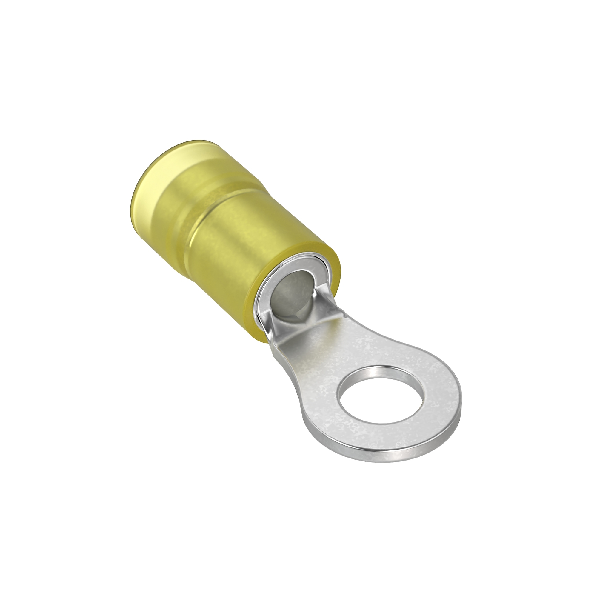 Pan-Term PN10-10R-L Ring Terminal, Yellow, Nylon, 10-12 AWG, #10 Stud, PK50