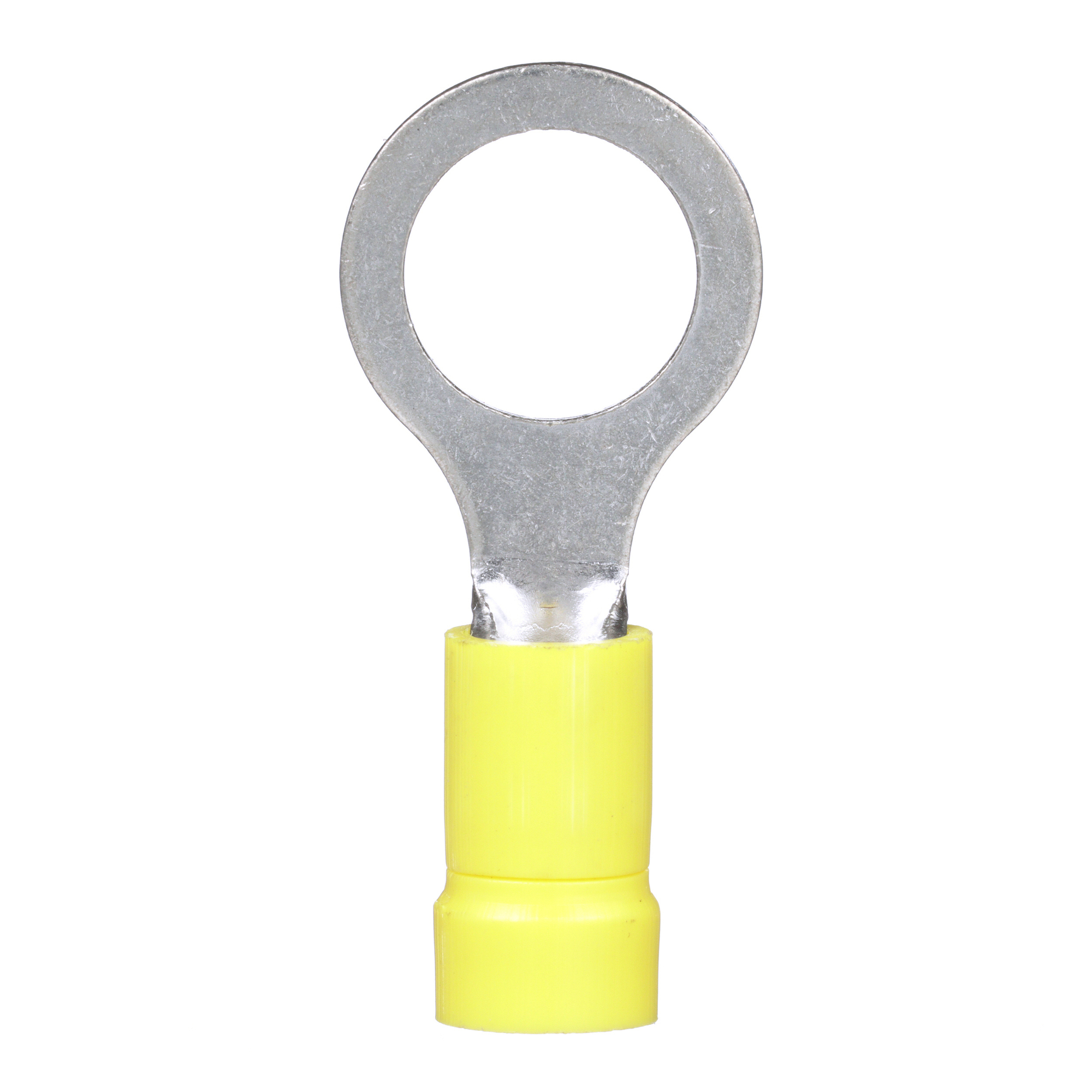 Pan-Term PV10-38R-L Ring Terminal, Yellow, Vinyl, 10-12 AWG, 3/8" Stud, PK50