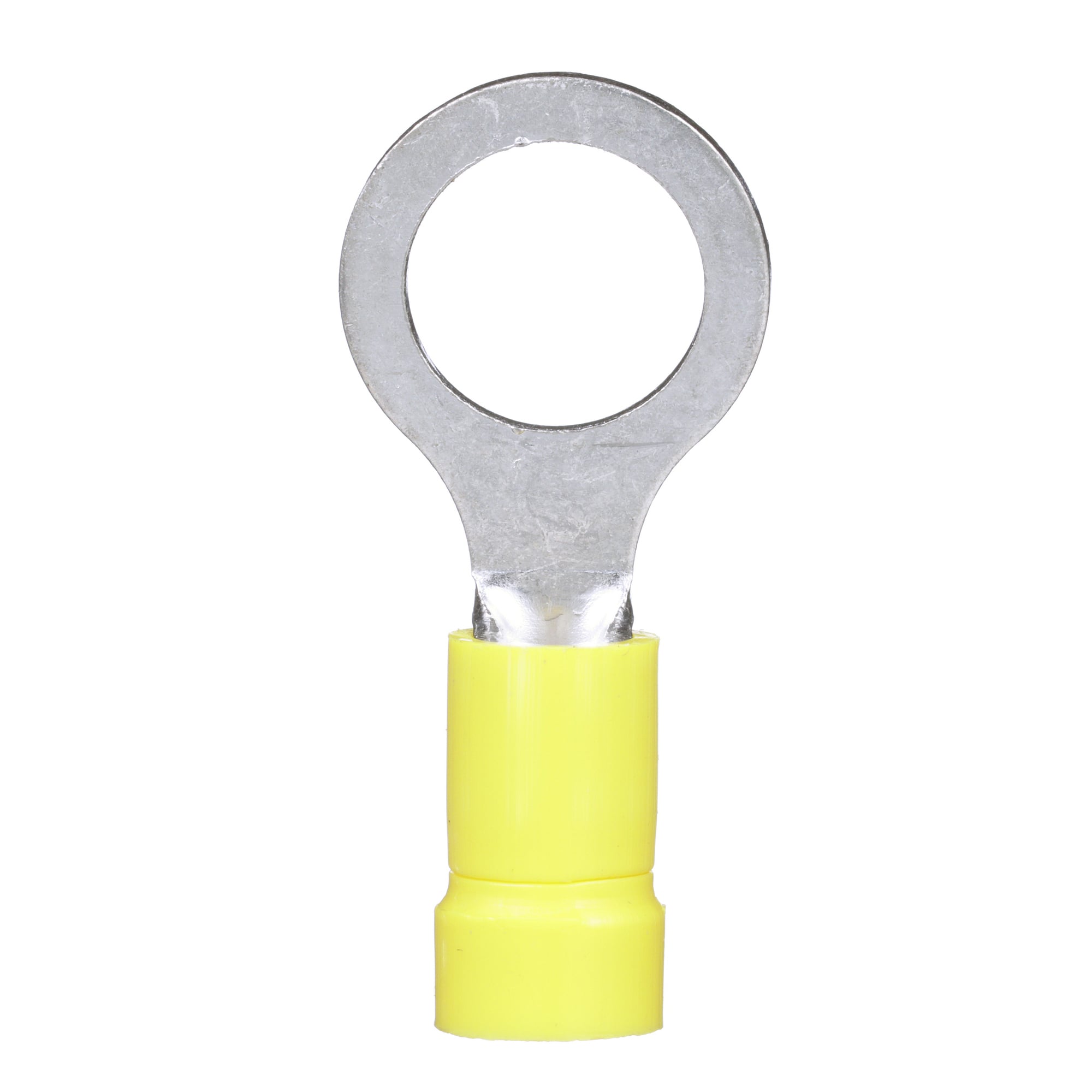 Pan-Term PV10-38R-D Ring Terminal, Yellow, Vinyl, 10-12 AWG, 3/8" Stud, PK500