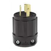 4720-CB 1-Phase Grounding Cable Mount Locking Plug, 125 V AC, 15 A, 2 Poles, 3 Wires, Black