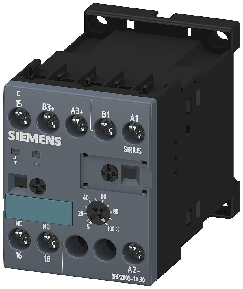 3RP2005-1AQ30 Sirius Timing Relay With LED, 0.05 s to 100 hr Setting, 127 V AC/24 V DC, 1CO 1 Form C Contact
