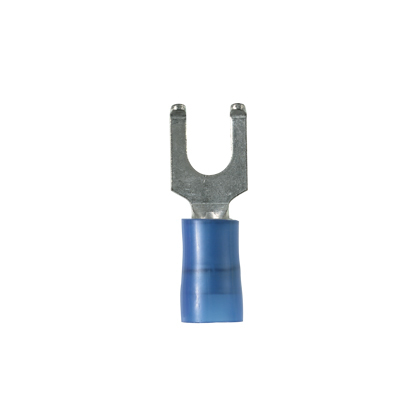 PN14-6FF-C Pan-Term Loose Piece Fork Terminal, #14 Conductor, 0.79 in L, Funnel Entry/Sleeved Barrel, Copper, Blue