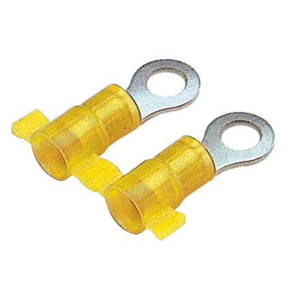Reel Smart PN10-10R-2K Ring Terminal, Ylw, Nylon, 10-14 AWG, #10 Stud, PK2000