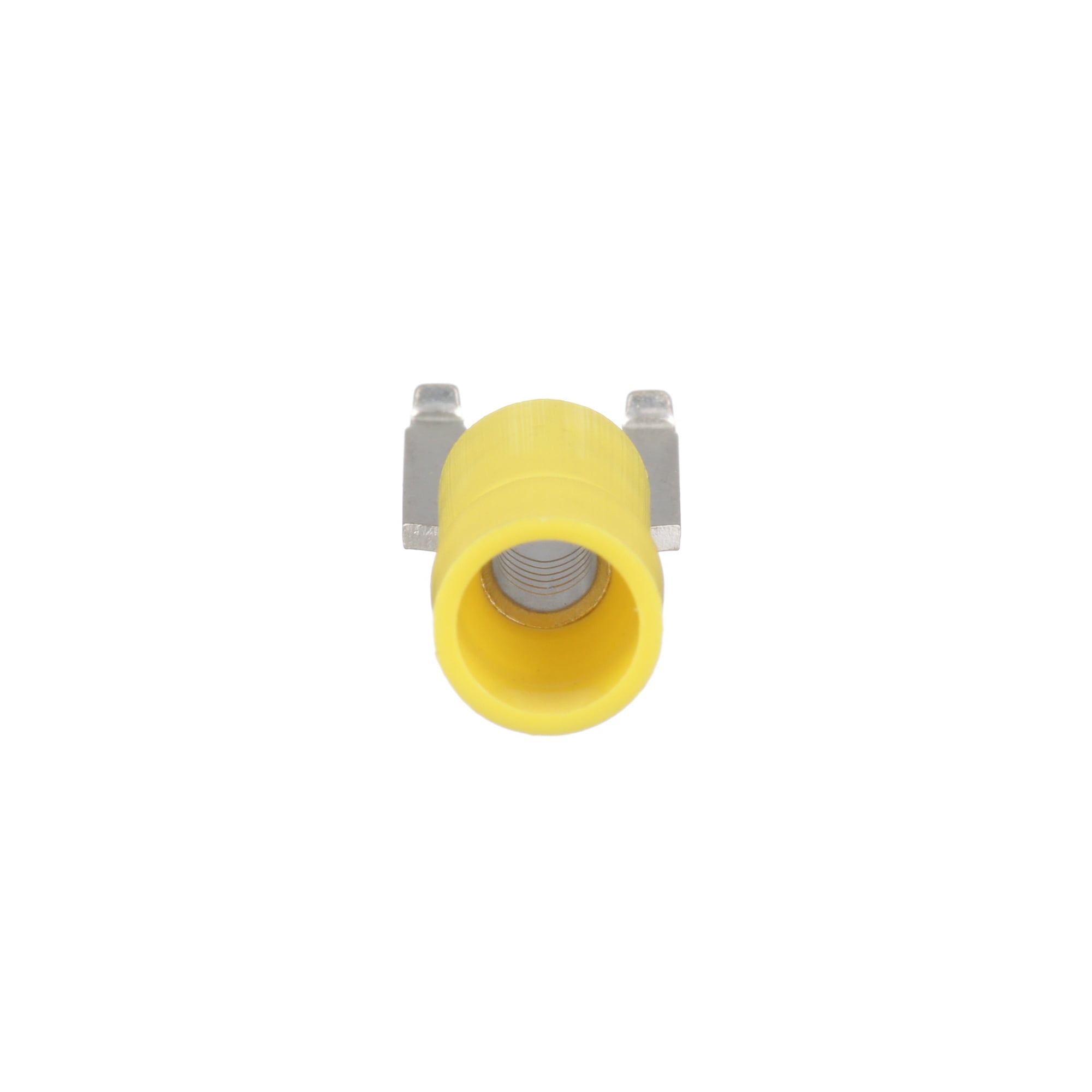 PV10-10FFB-2K Pan-Term Reel Smart Reel-Fed Fork Terminal, #10 Conductor, 1.03 in L, Butted Seam/Funnel Entry Barrel, Copper, Yellow