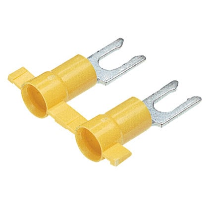 PV10-10LFB-2K Pan-Term Reel Smart Reel-Fed Fork Terminal, #10 Conductor, 1.04 in L, Butted Seam/Funnel Entry Barrel, Copper, Yellow