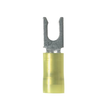 PNF10-10LF-D Pan-Term Loose Piece Fork Terminal, #10 Conductor, 1.05 in L, Funnel Entry/Sleeved Barrel, Copper, Yellow