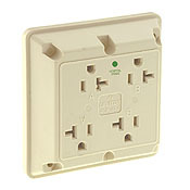 21254 1-Phase 4-in-1 Extra Heavy Duty Grounding Straight Blade Receptacle, 125 V AC, 20 A, 2 Poles, 3 Wires, Brown