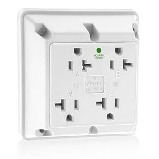 21254-HW 1-Phase 4-in-1 Extra Heavy Duty Grounding Straight Blade Receptacle, 250 V AC, 20 A, 2 Poles, 3 Wires, White