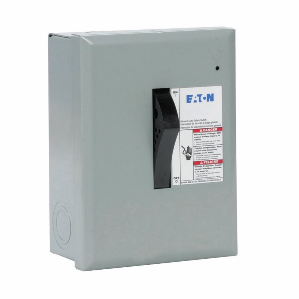 DP111NGB B Series General Duty Plug Fusible Safety Switch With Neutral, 240 V AC, 30 A, 1/2 to 2 hp, SPST Contact, 1 Pole