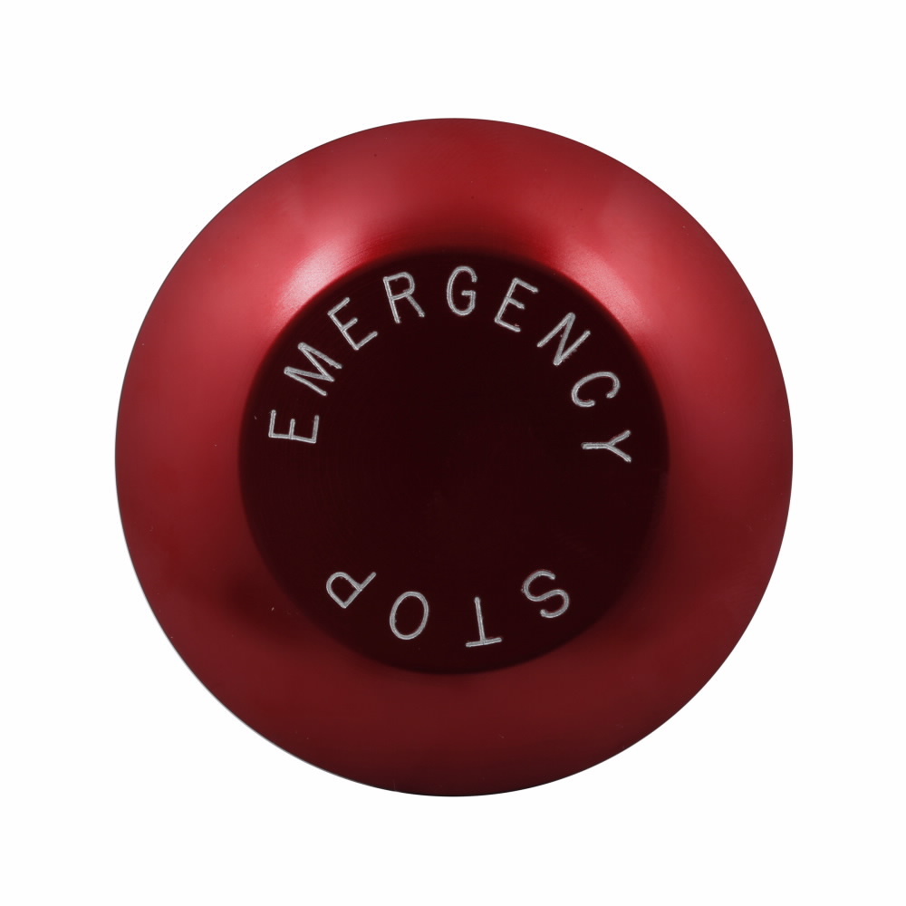 10250TJ63 Heavy Duty Oiltight/Watertight Operator Button, 2.4 in L x 2.1 in W x 3.3 in H, NEMA 1/2/3/3R/4/4X/12/13/IP65, Round, EMERG. STOP, Anodized Aluminum