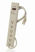5100-PS Type 3 General Duty Surge Protective Strip With Switch, 125 V AC, 15 A, 6 Outlets, 6 ft L Cord