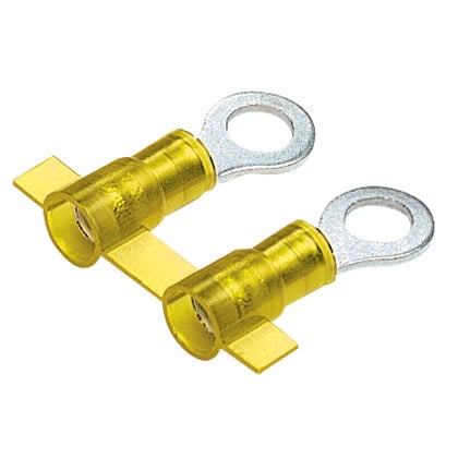 PNF10-8R-2K Reel Smart Type PNF-R Ring Terminal, 10 AWG Conductor, 1.06 in L, Funnel Entry/Insulation Grip Sleeve Barrel, Copper, Yellow