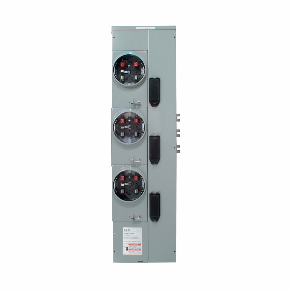 3MM320RRL 3 Phase, Residential Meter Stack Module, Group Metering Type, 200 Amp, Aluminum, No Bypass, Outdoor, 5 Jaw, 3 Socket, 3 Phase in and 1 Phase out, Ringless 120/208V
