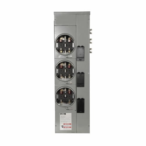 1MM312RRLB Residential Meter Stack, 125 Amp, 1 Phase, Ringless, Horn, 4 Jaw, 3 Position, 120/240V, NEMA 3R