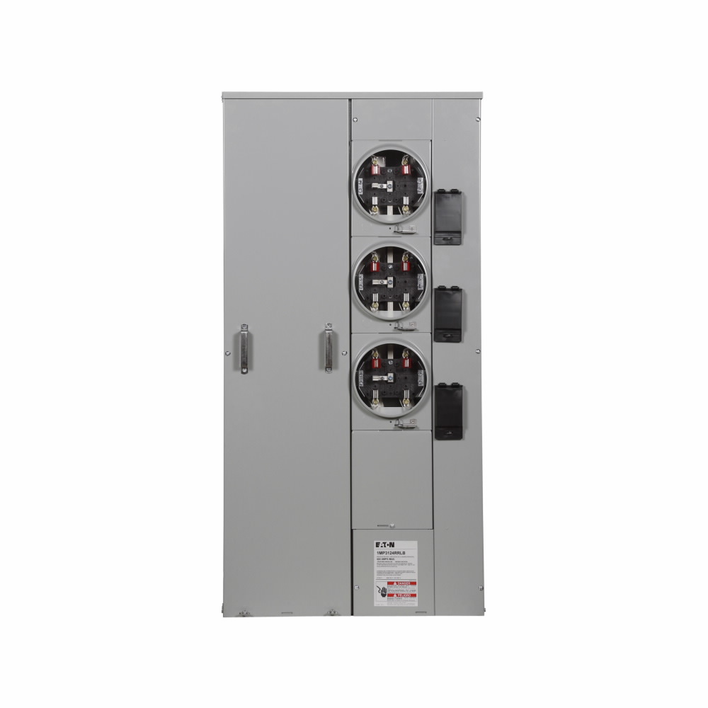 1MP3124RRLB Meter Pack, 125 Amp, 1 Phase, Ringless, Horn, 3 Socket, Indoor/Outdoor, 120/240V