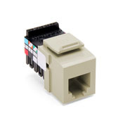 41106-RI6 QuickPort 6-Conductor 6-Position 110-Style Snap-In Connector, USOC/Voice Module, Flush Mount, 1 Port, Plastic, Ivory