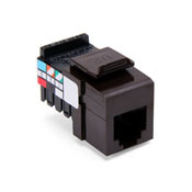 41106-RB6 QuickPort 6-Conductor 6-Position 110-Style Snap-In Connector, USOC/Voice Module, Flush Mount, 1 Port, Plastic, Brown
