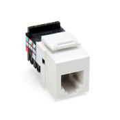 41106-RW6 QuickPort 6-Conductor 6-Position 110-Style Snap-In Connector, USOC/Voice Module, Flush Mount, 1 Port, Plastic, White