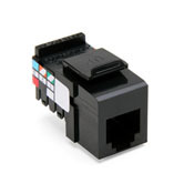 41106-RE6 QuickPort 6-Conductor 6-Position 110-Style Snap-In Connector, USOC/Voice Module, Flush Mount, 1 Port, Plastic, Black