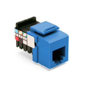 41106-RL6 QuickPort 6-Conductor 6-Position 110-Style Snap-In Connector, USOC/Voice Module, Flush Mount, 1 Port, Plastic, Blue