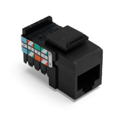 41108-RE3 QuickPort 8-Conductor 8-Position 110-Style UTP Connector, Cat 3 Module, Flush Mount, 1 Ports, Plastic, Black