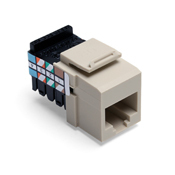 41108-RI8 QuickPort 8-Conductor 8-Position 110-Style Snap-In Connector, USOC/Voice Module, Flush Mount, 1 Port, Plastic, Ivory