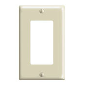 80401-I Decora Standard Size Wall Plate, 1 Gangs, 2-3/4 in W x 4-1/2 in H, Thermoset, Ivory