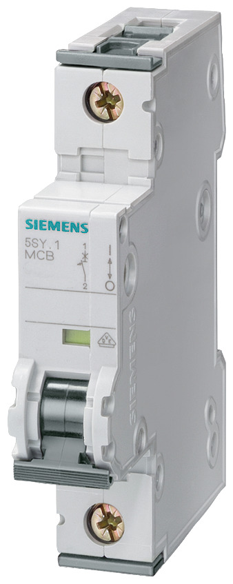 5SY4102-7 Sentron Miniature Supplementary Protector, 480 V AC, 2 A, 10 kA Interrupt, 1 Poles, Thermal Magnetic Trip