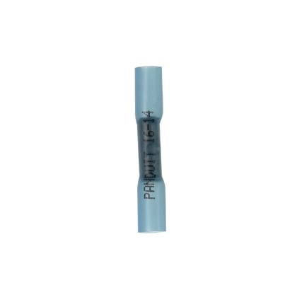 BSH14-Q Pan-Term Heat Shrink Standard Butt Splice, 16 to 14 AWG Conductor, 1.45 in L, Seamless/Standard Barrel, Copper, Blue