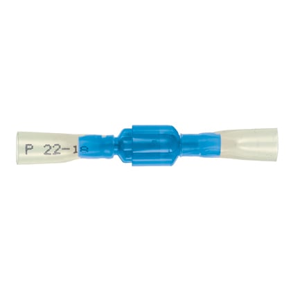 DNH14-250FIM-Q Pan-Term DNH-FIM Fully Insulated Loose Piece Vibration-Resistant Disconnect, 16 to 14 AWG Conductor, 0.25 in W x 0.032 in THK Tab, Sleeve/Standard/Insulation Support Barrel, Brass, Blue