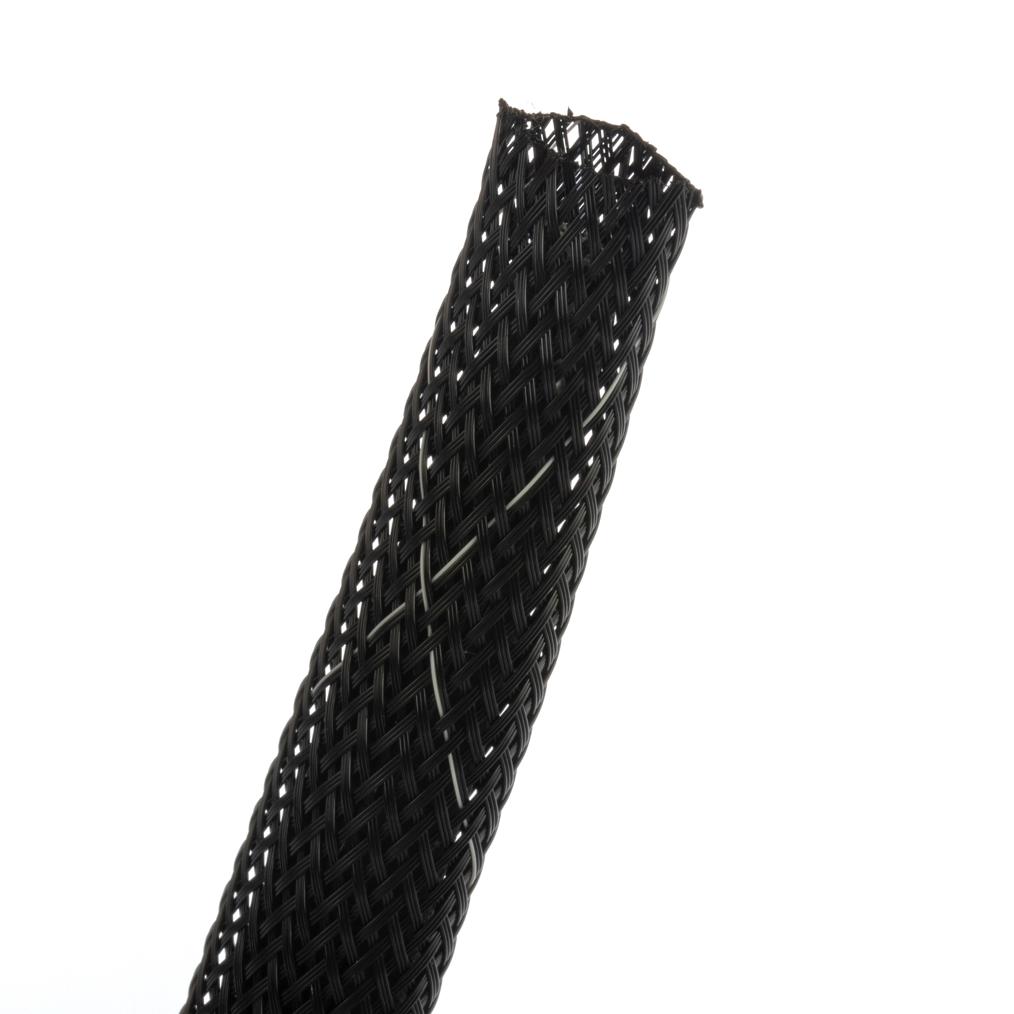 Pan-Wrap SE50P-CR0 Braided Sleeving, Black, PET, 0.5" Nom Dia., 100', PK1