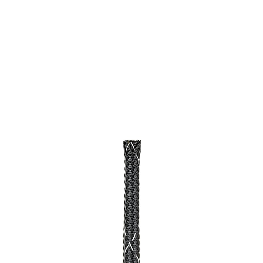 SE25PFR-TR0 Pan-Wrap Expandable Braided Sleeve, 1/4 in Dia x 200 ft L Sleeve, Polyethylene Terephthalate, -94 to 257 deg F, Black