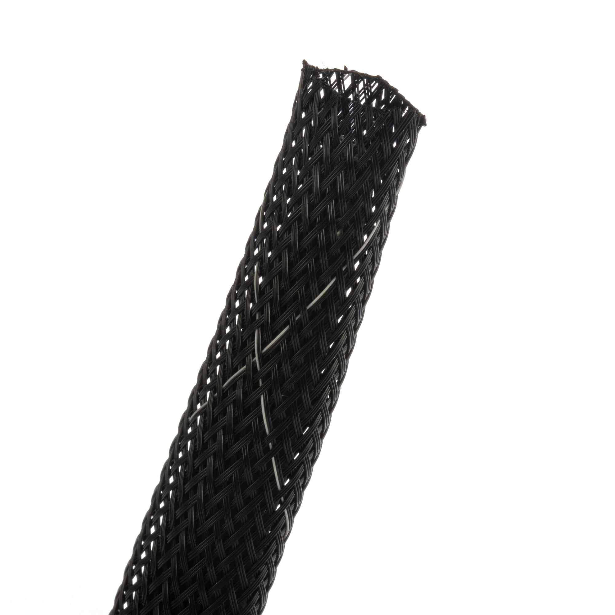 SE50PFR-CR0 Pan-Wrap Expandable Fray-Resistant Braided Sleeve, 1/2 in Dia x 100 ft L Sleeve, Polyethylene Terephthalate, 257 deg F, Black