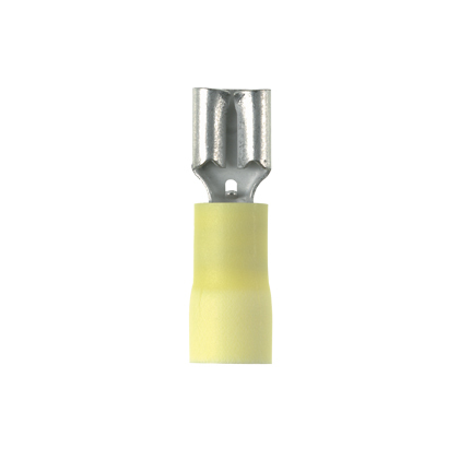 Pan-Term DV10-250-D Disconnect, Yellow, Vinyl, 10-12 AWG, 0.25" Tab, PK500